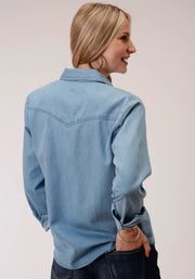 Roper Women's - Five Star Collection Shirt Blue 03-050-0565-2083 BU back