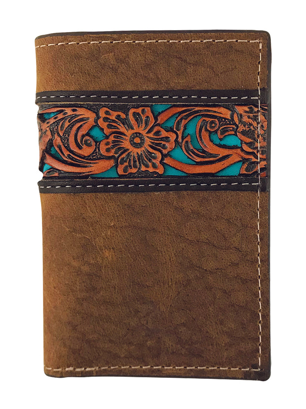 Tri-fold Wallet - Tooled Leather