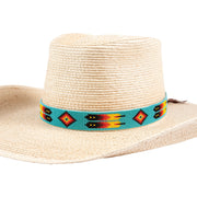 Sunbody Hat Band 15 Bead Suede Tie End Feathers BHG-17BB