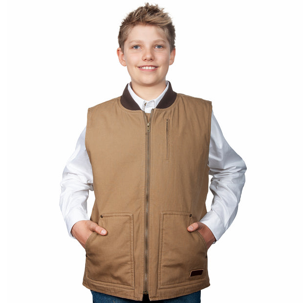 Just Country Kid's - Junior Diamantina Vest Khaki BWOV2102