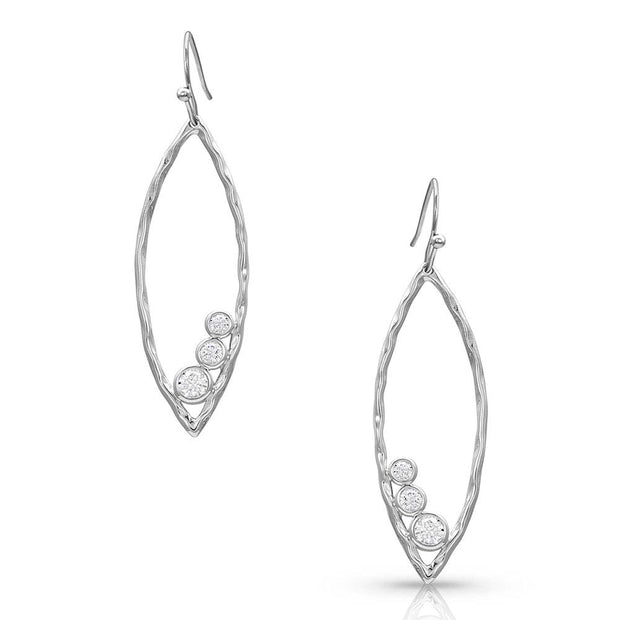 Montana Silversmiths Hammered Line Crystal Trio Earrings ER4479