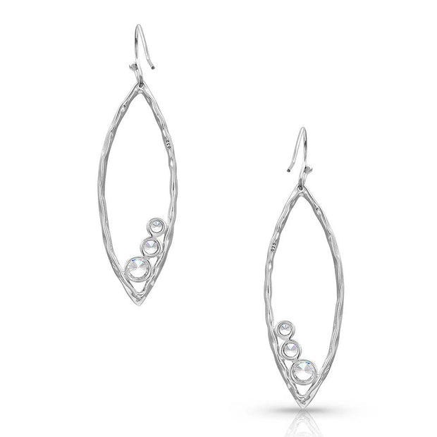 Montana Silversmiths Hammered Line Crystal Trio Earrings ER4479 back