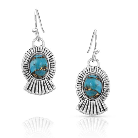 Montana Silversmiths Romancing the Stone Turquoise Squash Blossom Earrings ER4982