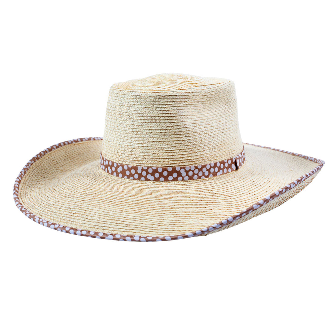Ava Palm Leaf Hat - Natural/Brown Spots – Just Country  display picture 2