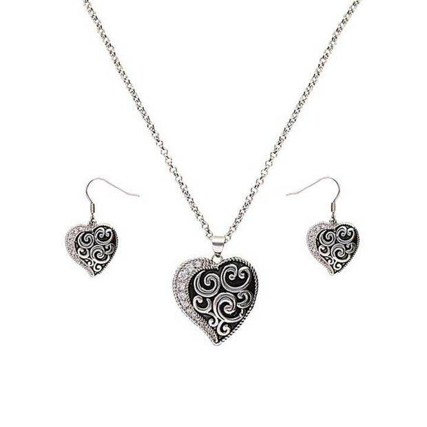 Montana Silversmiths Vintage Charm Every Heart Has a Silver Lining Jewellery Set JS1848