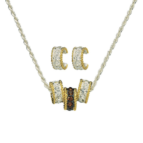 Montana Silversmiths Topaz Crystal Triple Ring Jewellery Set JS61133