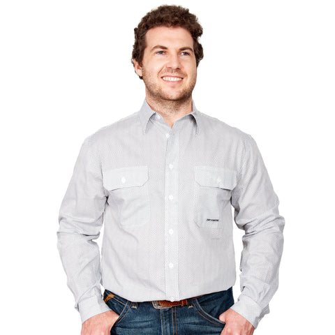 Men's -  Austin - Full Button White Spots MWLS2043