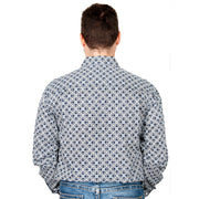Just Country Men's - Austin - Full Button Navy / White Print MWLS2205 back