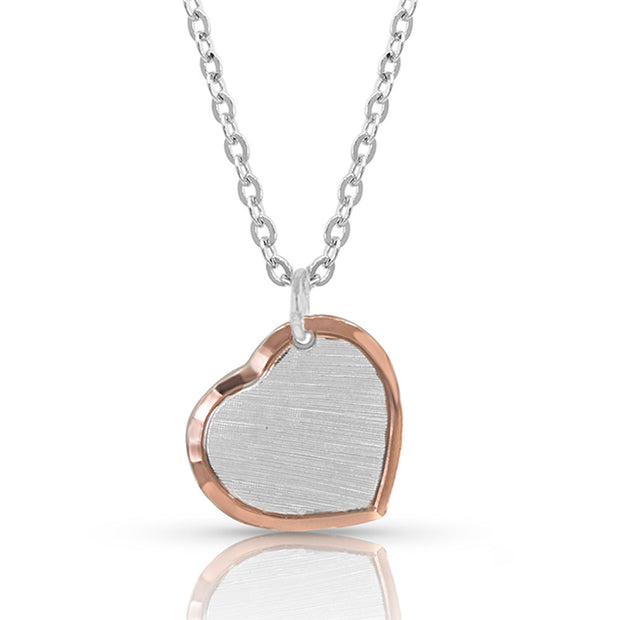 Montana Silversmiths Perfectly Paired two-tone Heart Necklace NC4452RG