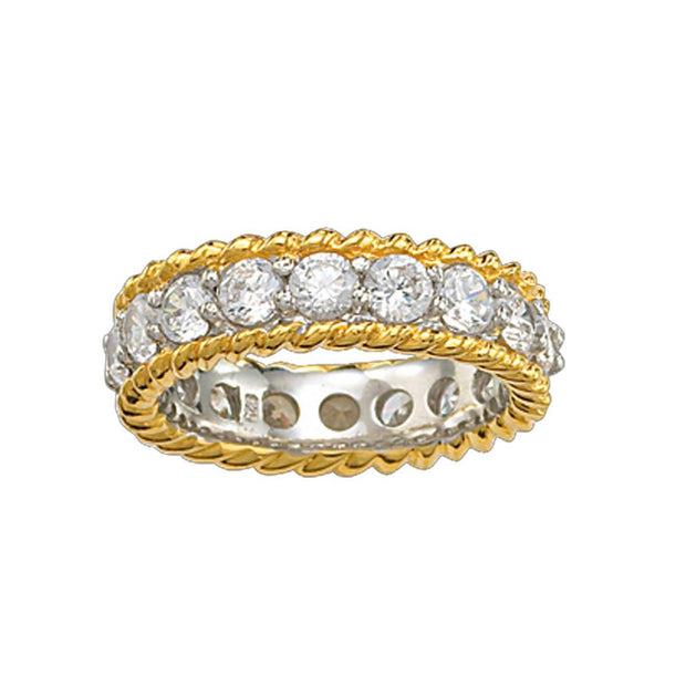 Crystal Shine in Gold Eternity Ring RG61490CZ