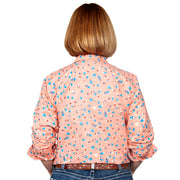 Just Country Women's - Abbey - Full Button Workshirt Sherbet / Blue Jewel Tulips WWLS2106 back
