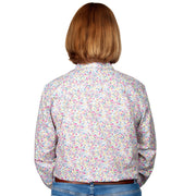 Just Country Women's - Abbey - Full Button Workshirt Ice Blue Floral WWLS2161 back