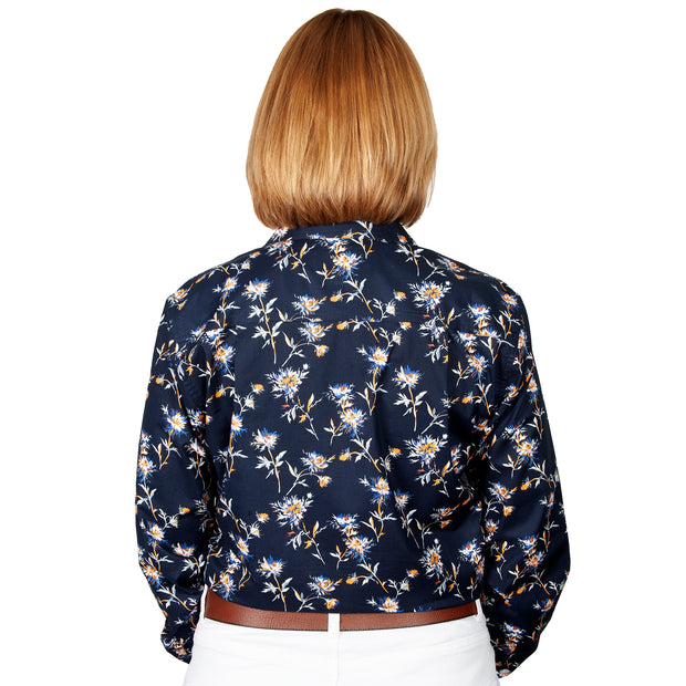 Just Country Women's - Abbey - Full Button Navy Dandelion WWLS2177 back