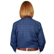 Just Country Women's - Abbey - Full Button Navy Thistles WWLS2193 back
