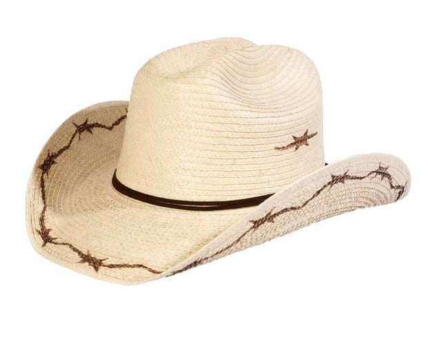 Sunbody Hats Kids Barbed Wire Cattleman Natural